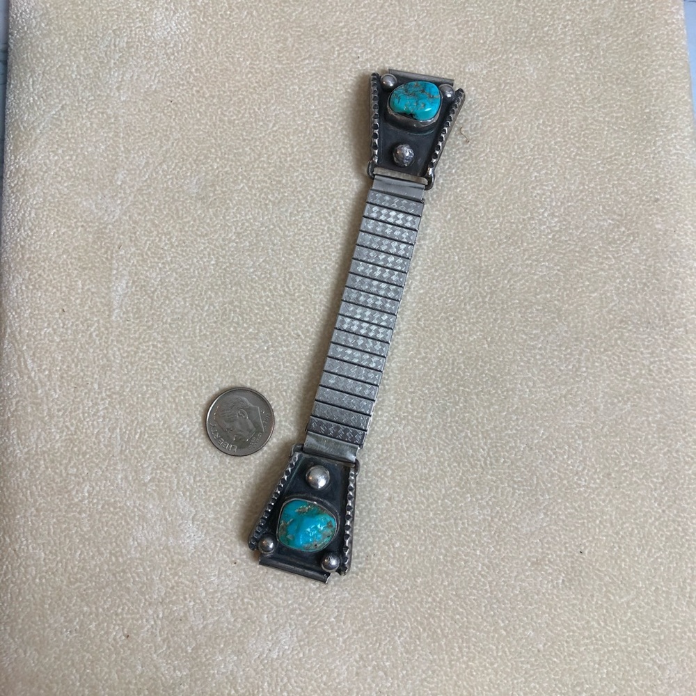 Navajo vintage turquoise watch band - Picture 4 of 4